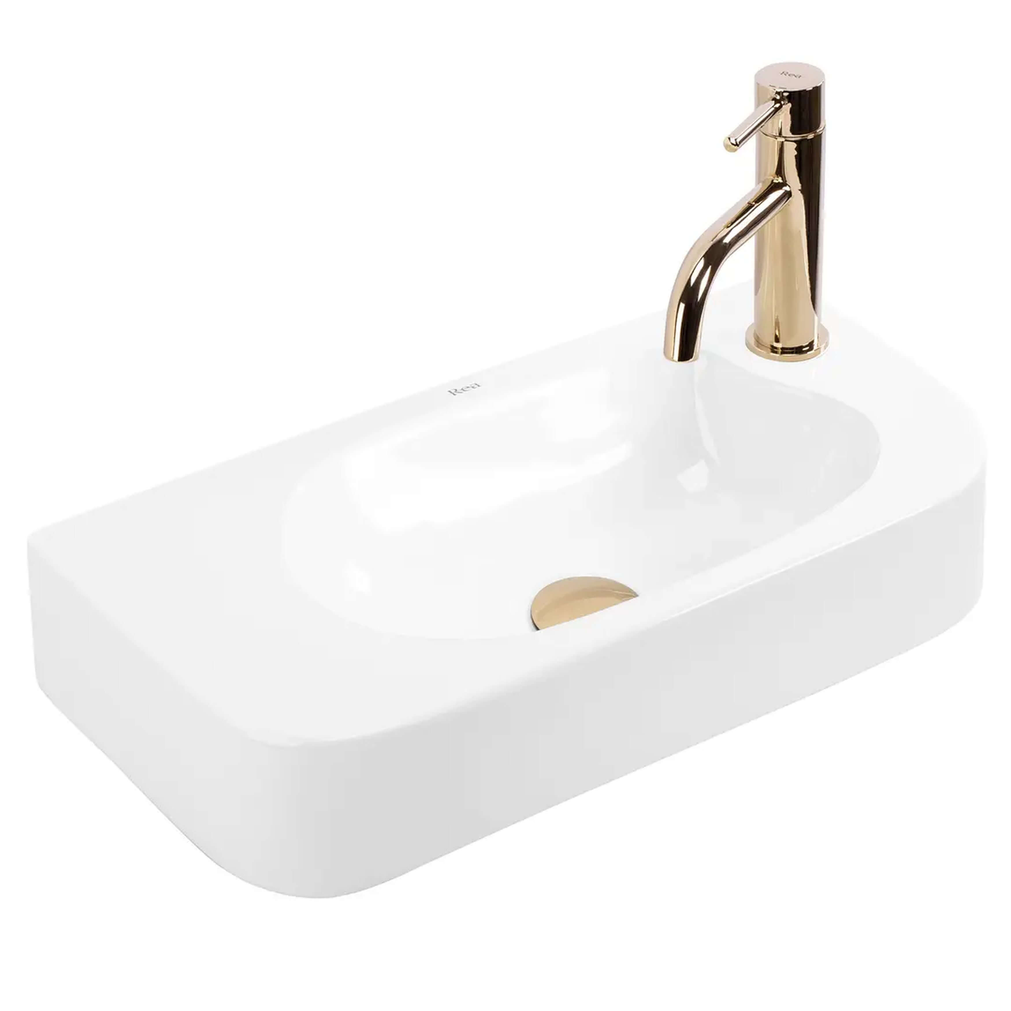 Rea Odetta lavabo 51x25 cm rectangular sobre encimera blanco brillante REA-U3610