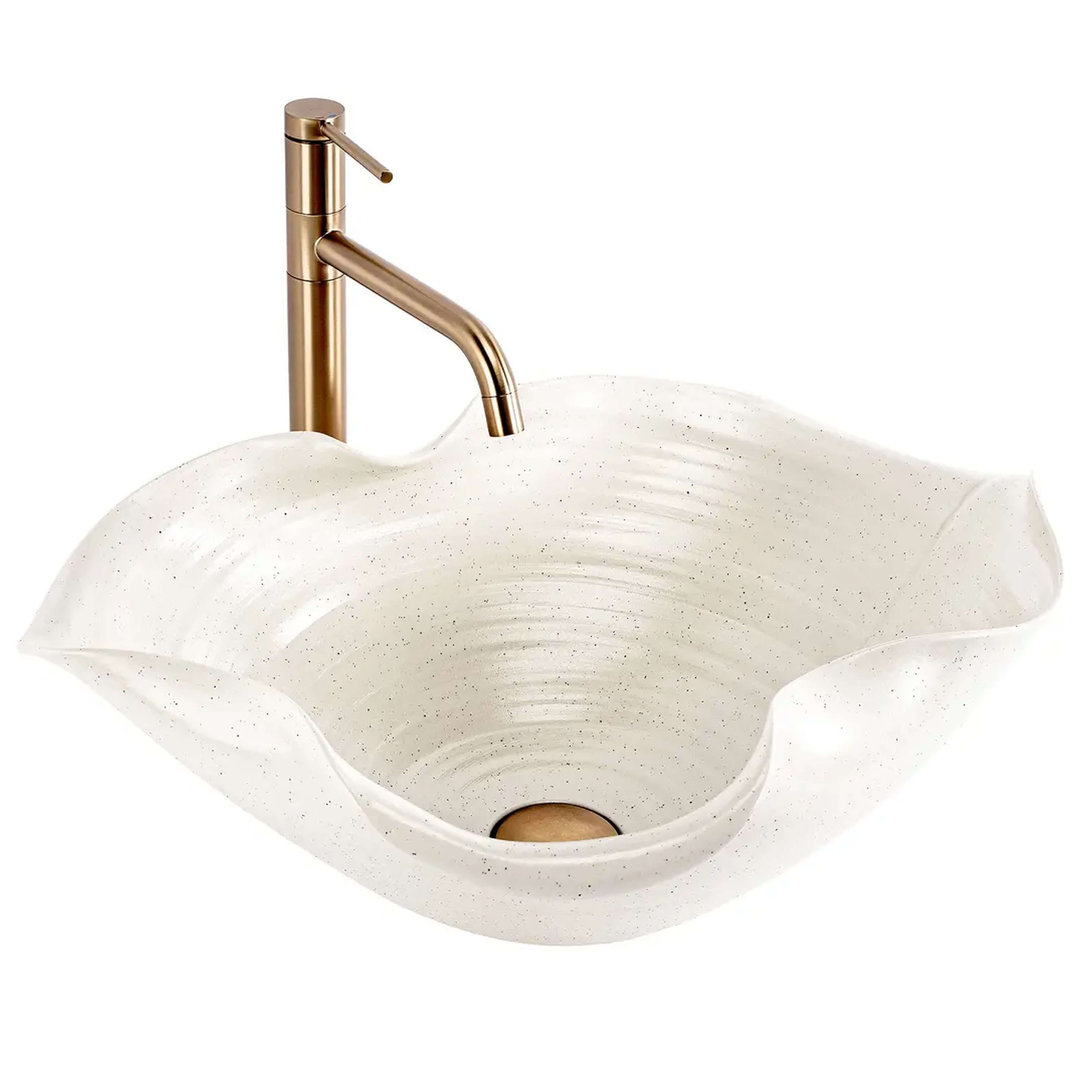 Rea HM Handmande lavabo 54x40 cm sobre encimera marrón/beige brillante REA-U6329