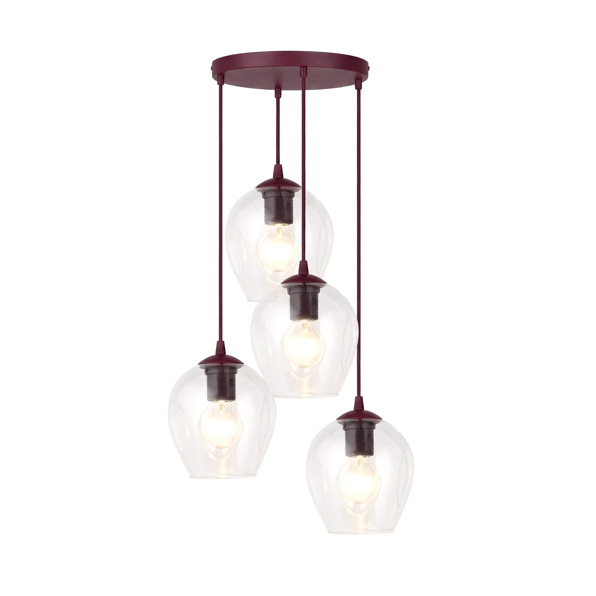 Emibig Istar lámpara colgante 4x15 W burdeos 1784/4PREM