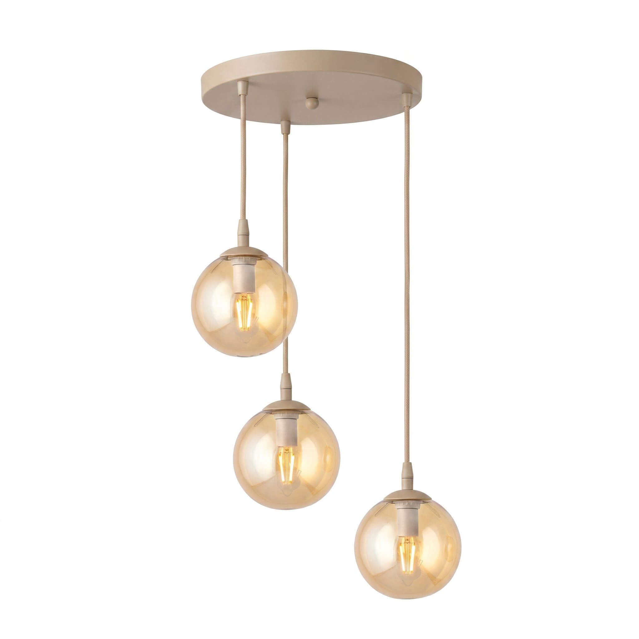 Emibig Cosmo lámpara colgante 3x10 W beige 1791/3PREM