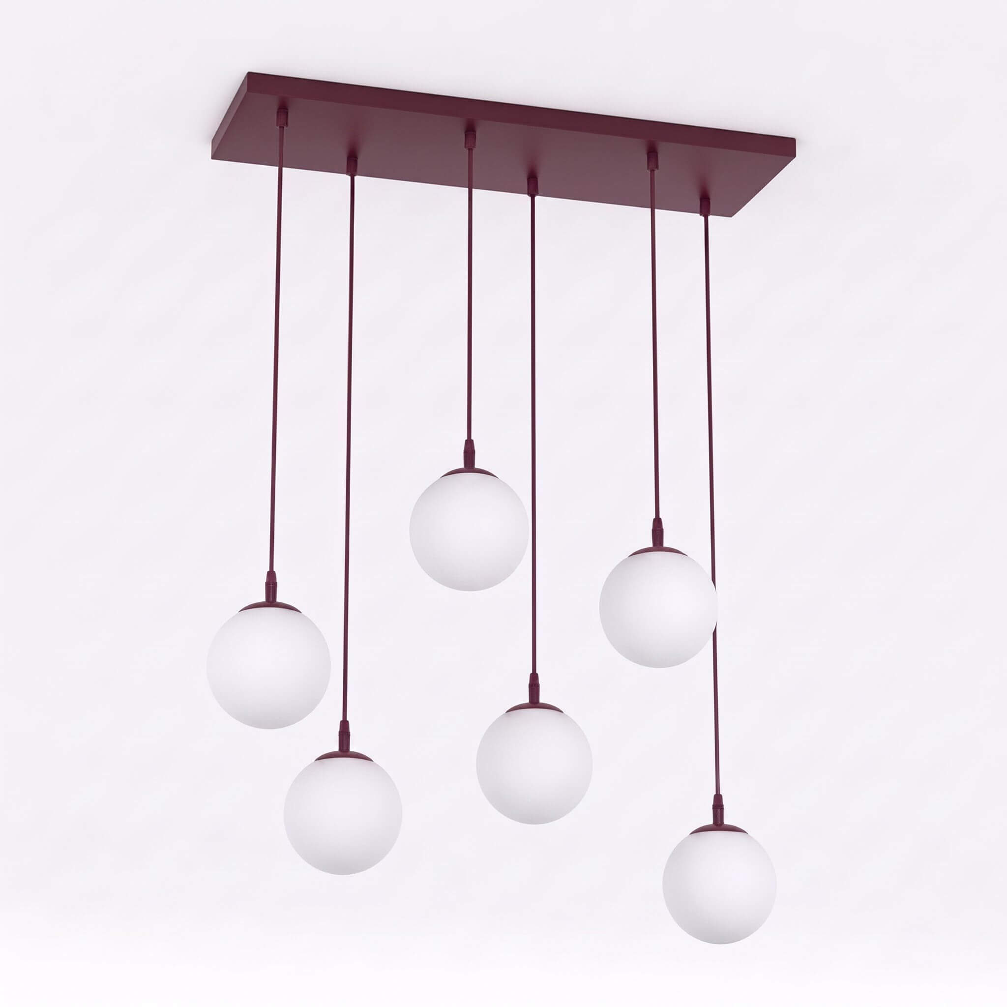 Emibig Cosmo lámpara colgante 6x10 W blanco-burdeos 1789/6