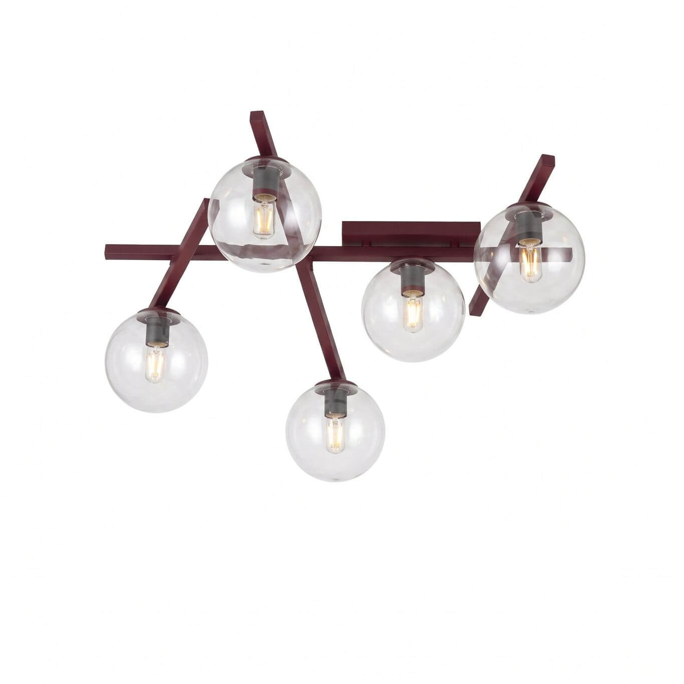 Emibig Smart lámpara de techo 5x10 W burdeos 1796/5