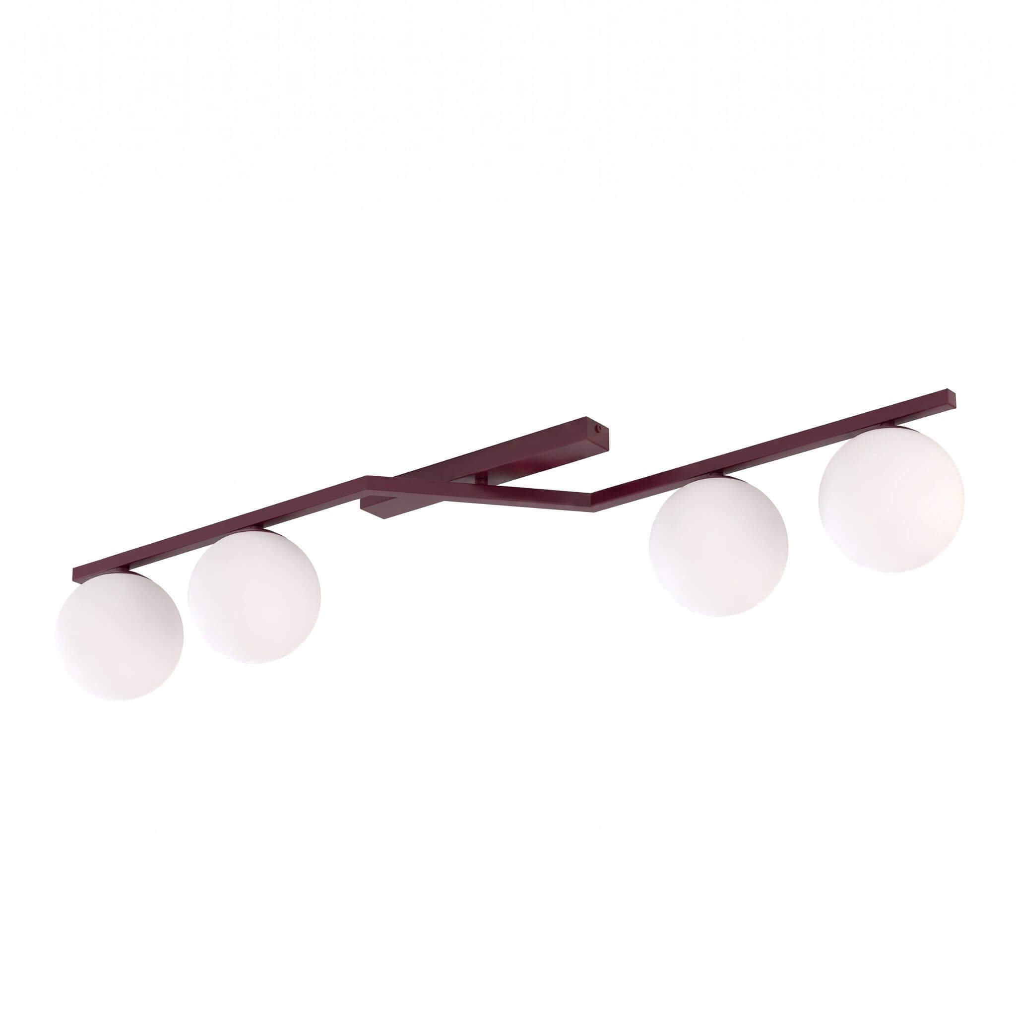 Emibig Naton lámpara de techo 4x10 W burdeos 1803/4