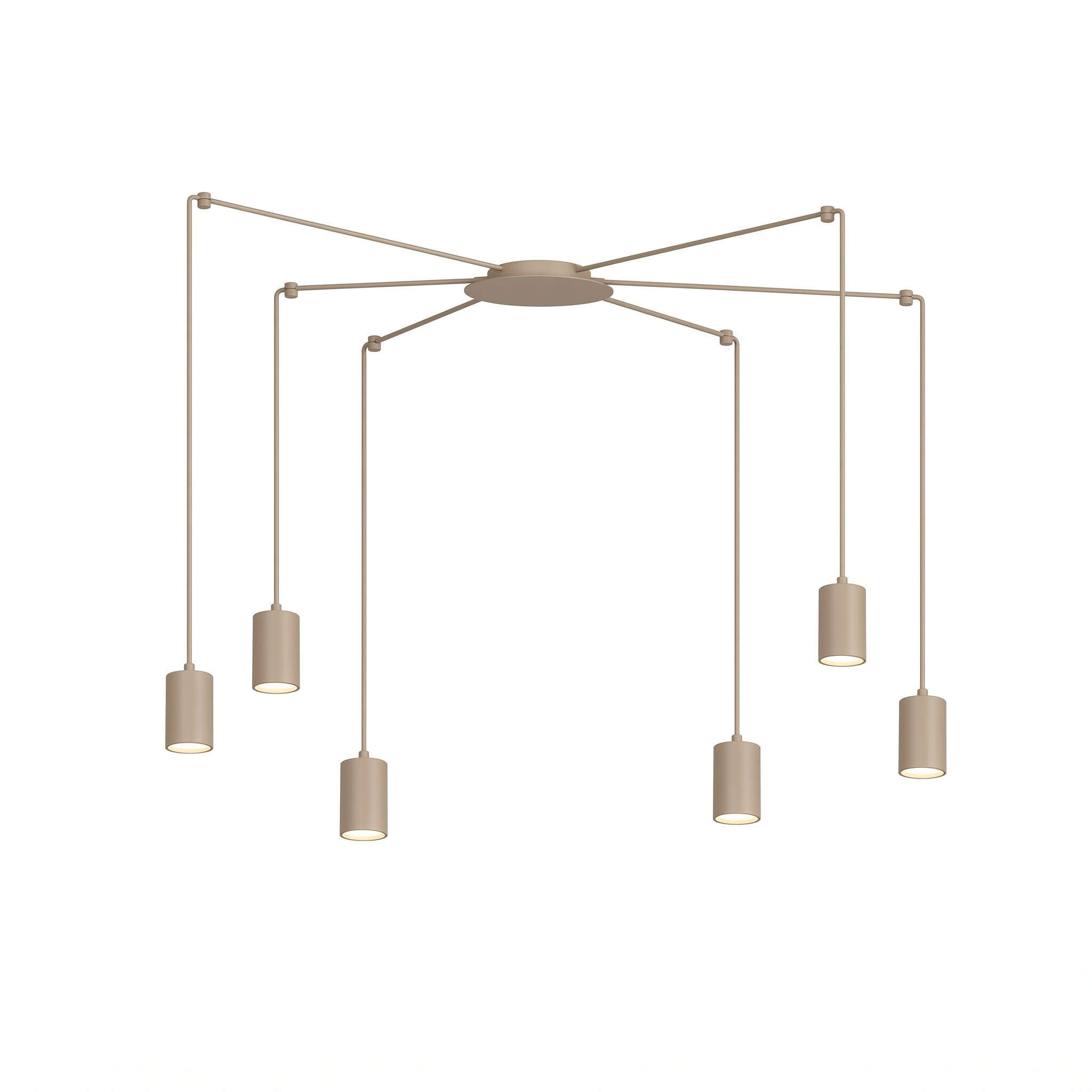 Emibig Traker lámpara colgante 6x10 W beige 1821/6
