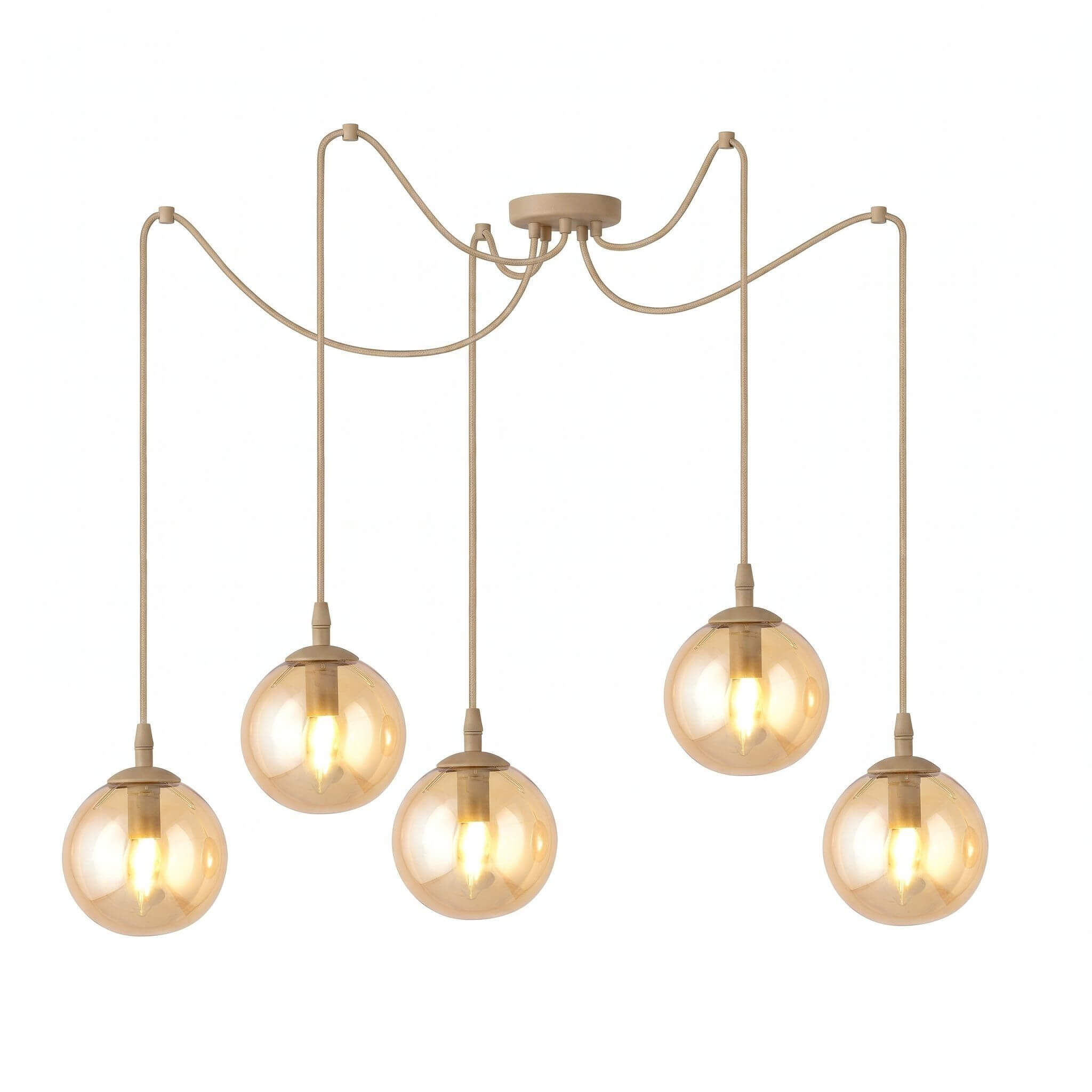 Emibig Gigi lámpara colgante 5x10 W beige 1824/5