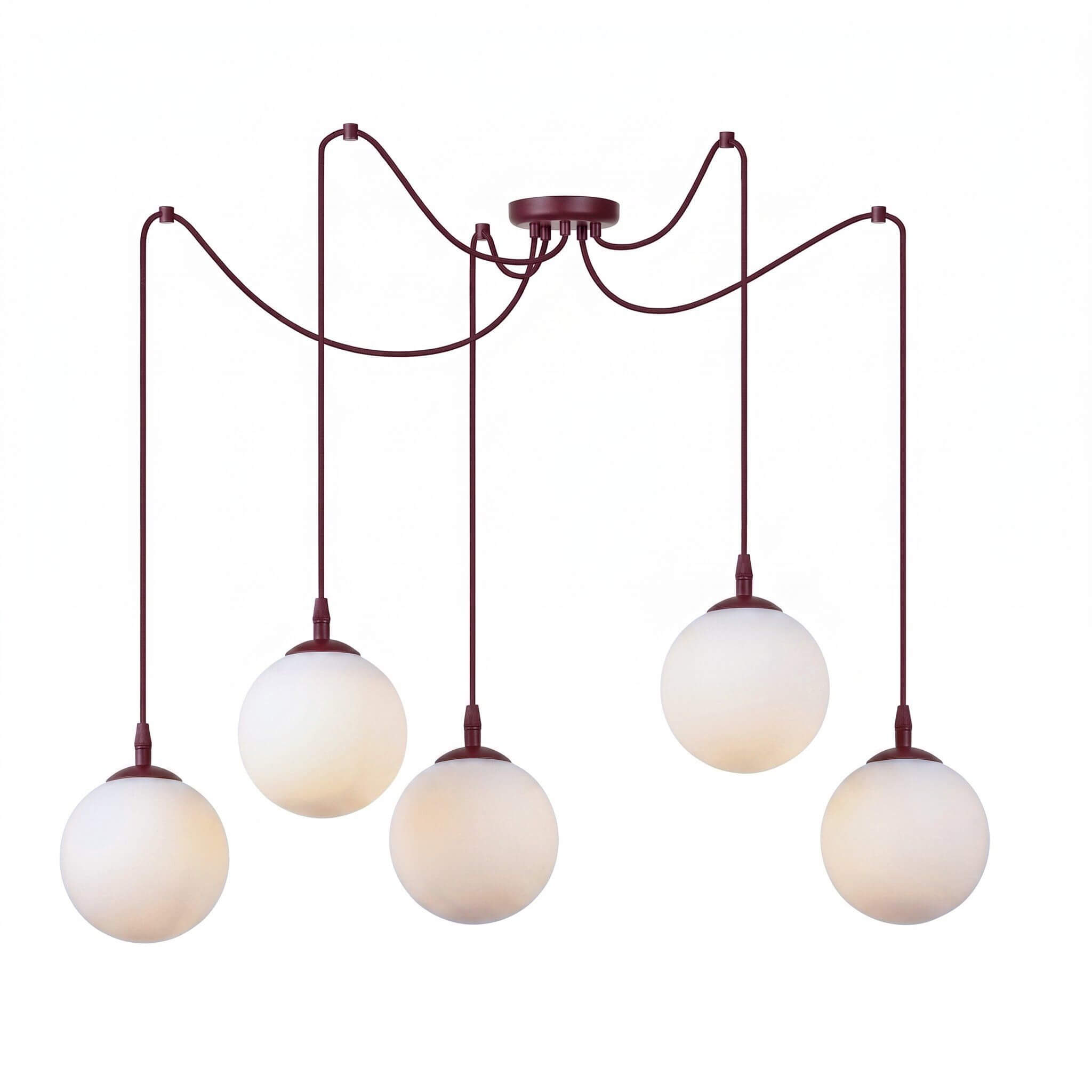 Emibig Gigi lámpara colgante 5x10 W blanco-burdeos 1825/5