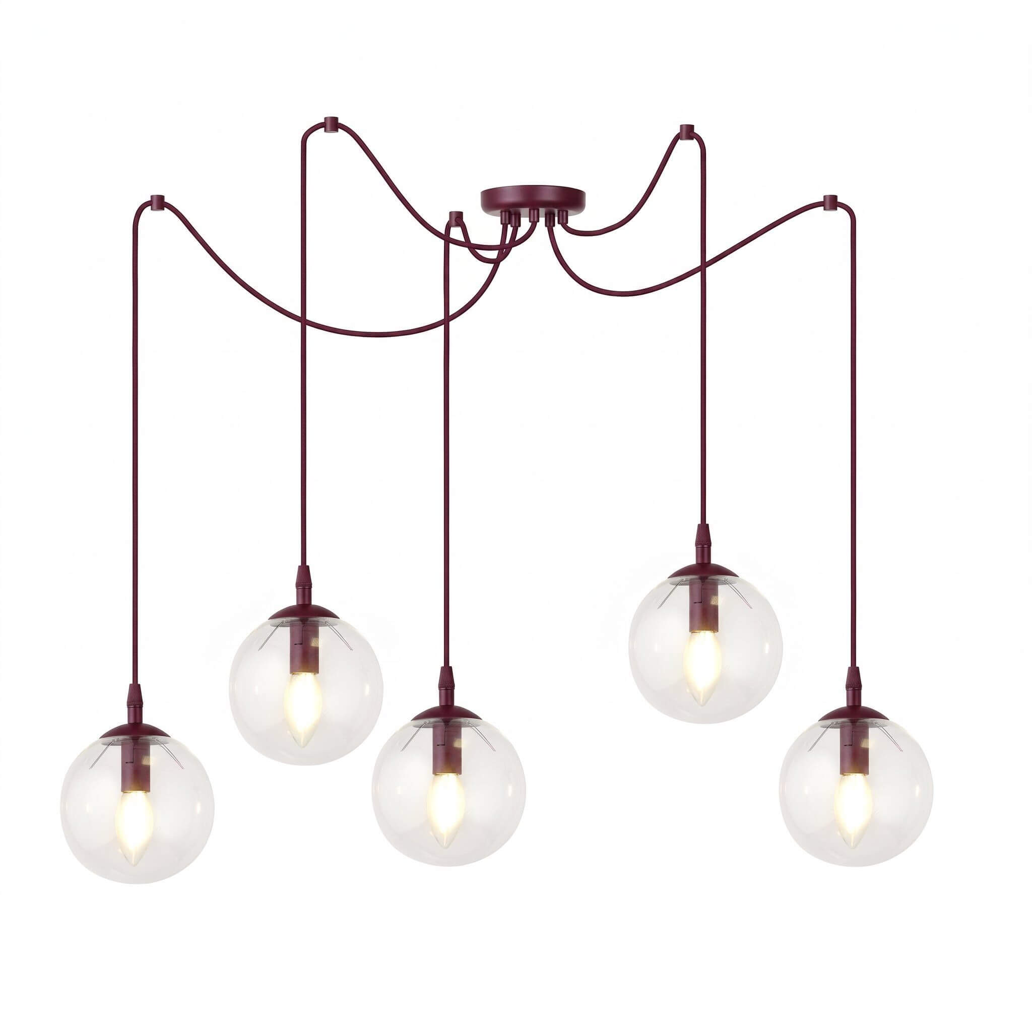 Emibig Gigi lámpara colgante 5x10 W burdeos 1826/5