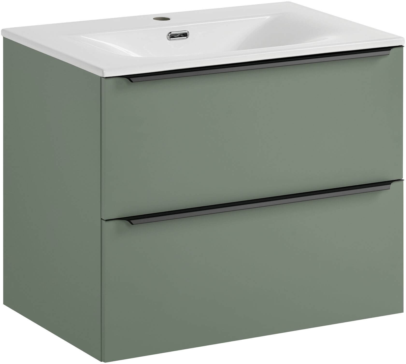 Conjunto armario Comad Sombra Green SOMBRA GREEN 82-70-46-2S, lavabo Comad Sky SKY 70/DP- 8099