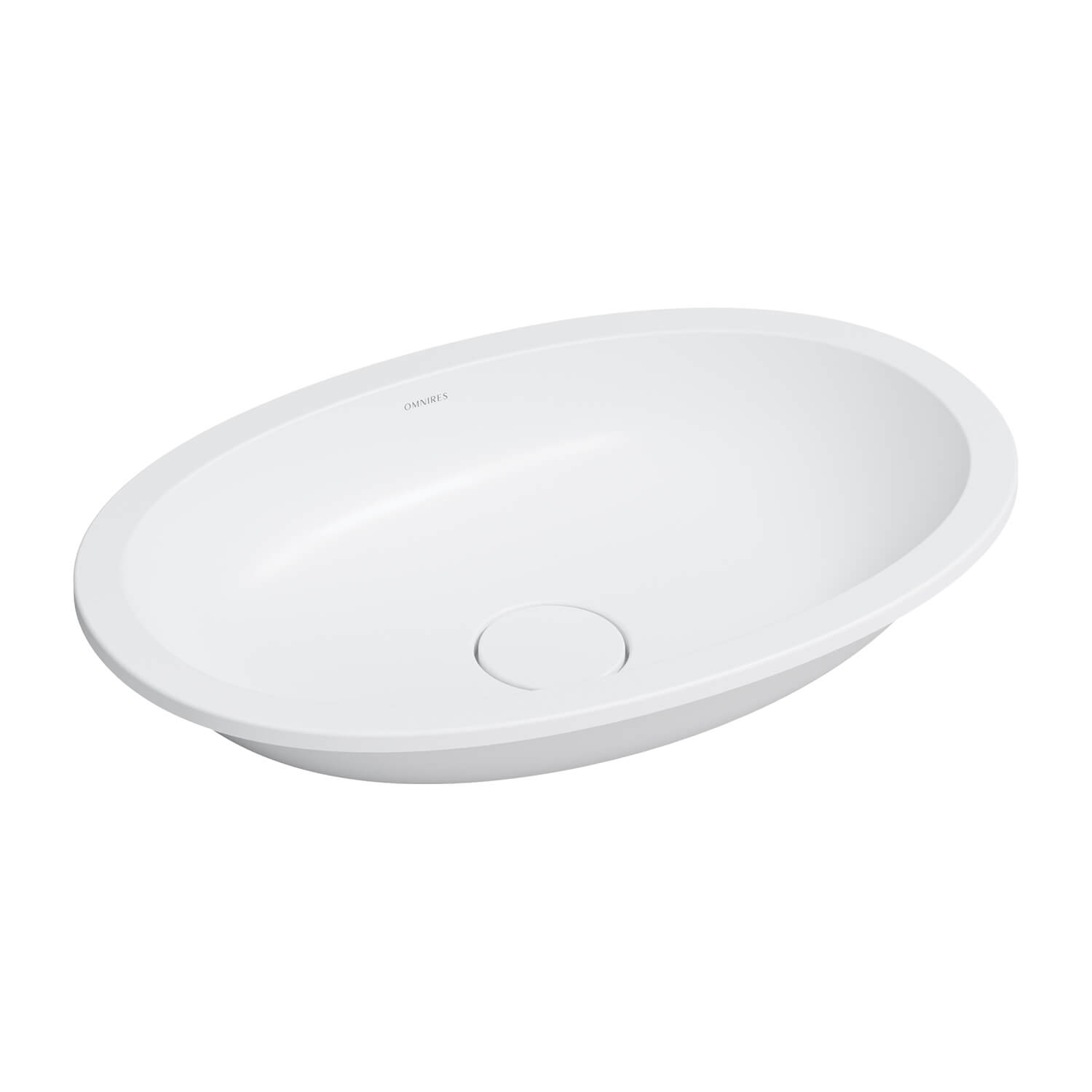 Omnires Shell M+ lavabo 54x34 cm oval bajo encimera blanco mate SHELL540UPBM