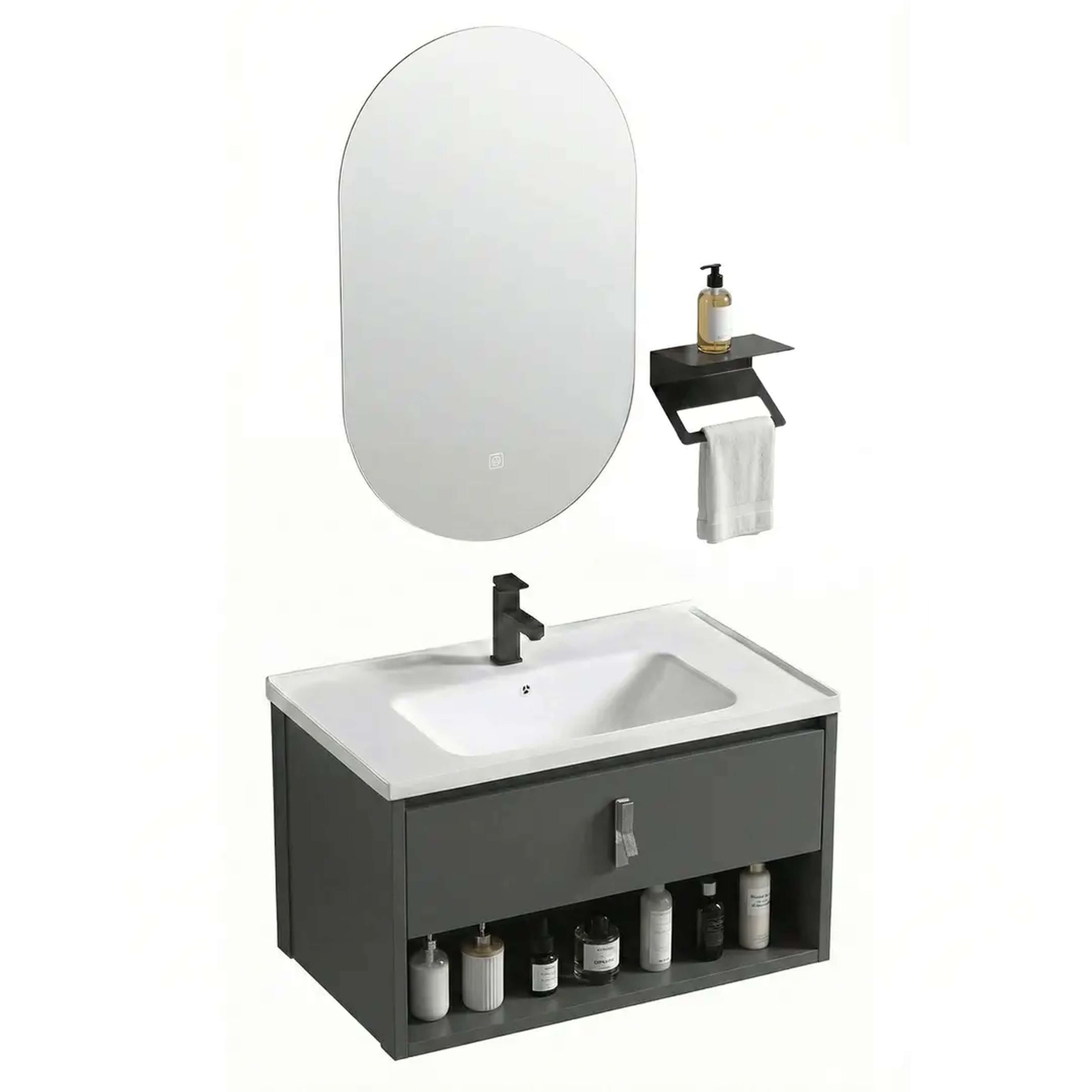 Rea Toledo conjunto de muebles de baño 80x48x cm suspendido, para lavabo gris REA-M0025