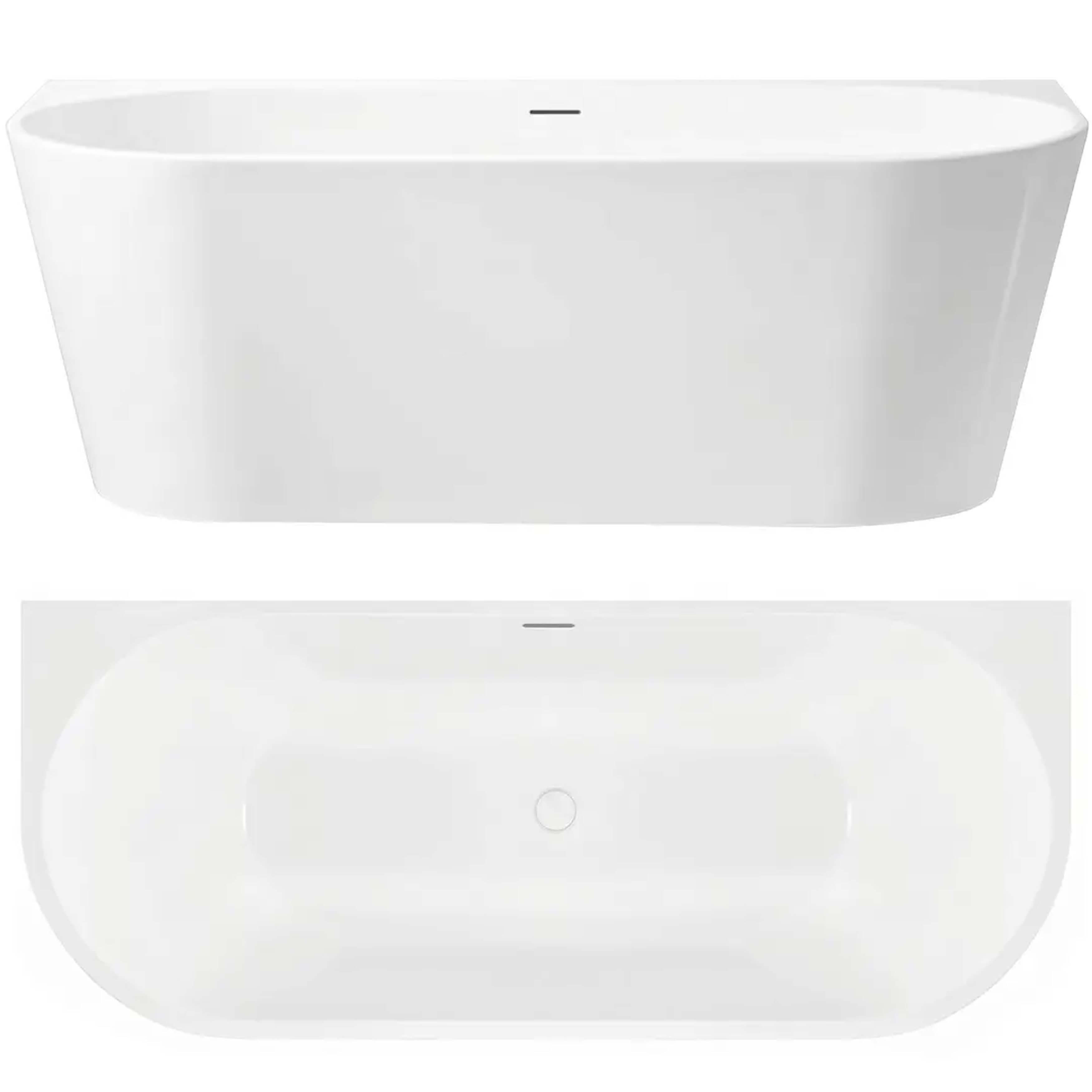 Rea Capri bañera de pared 179.5x76 cm blanco REA-W1863