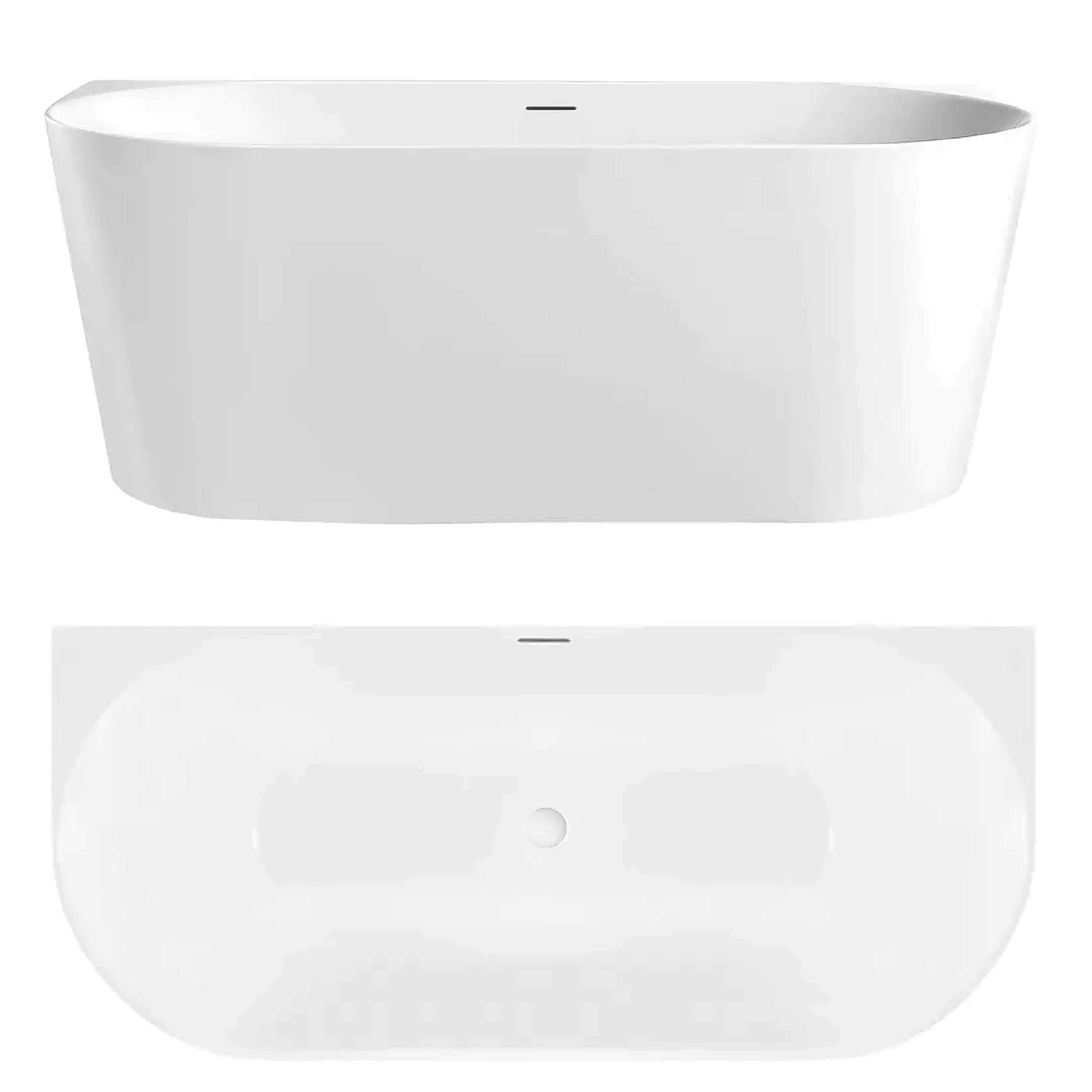 Rea Capri bañera de pared 150x74.5 cm rectangular blanco REA-W0503