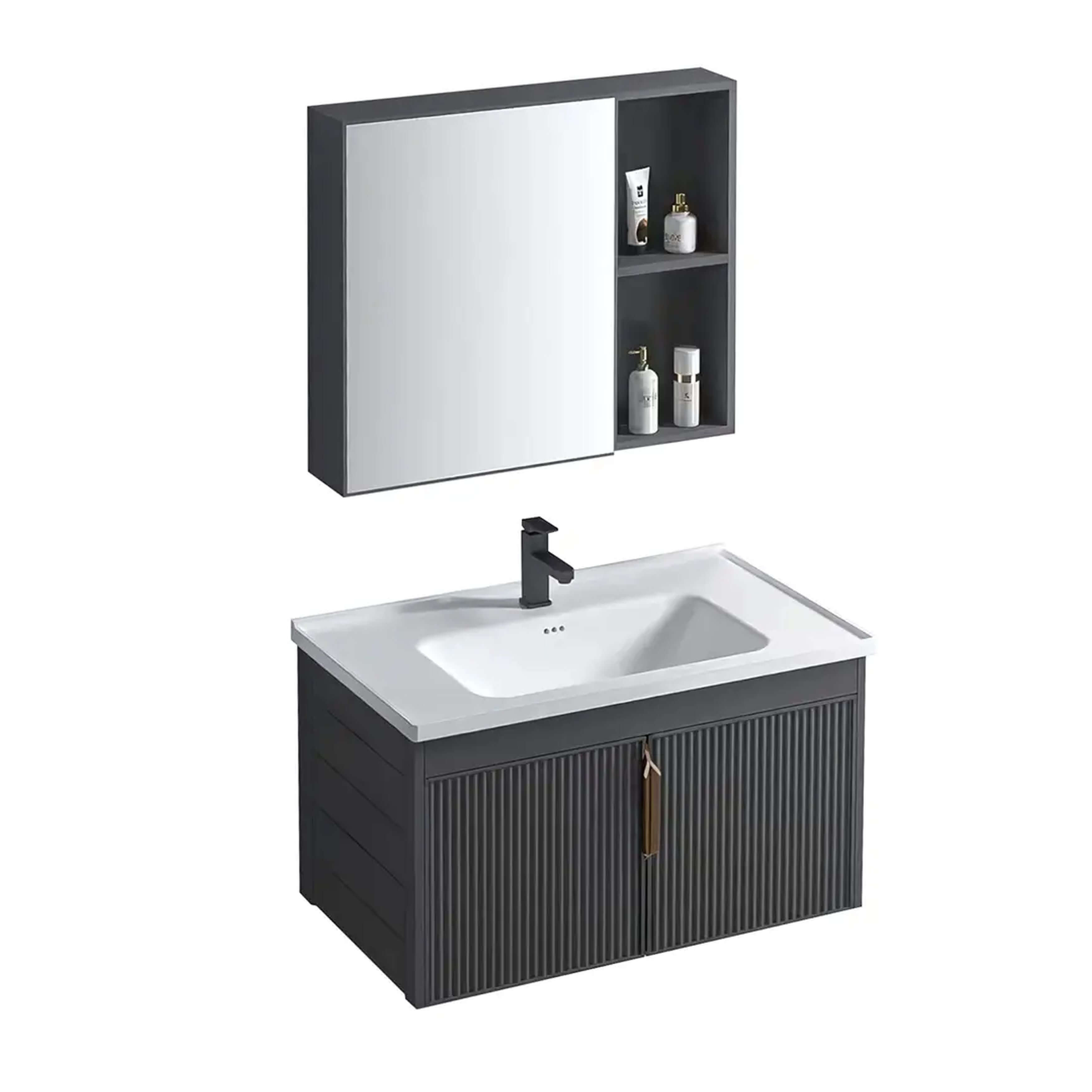 Rea Astor conjunto de muebles de baño 59x46x39.5 cm suspendido, para lavabo gris REA-M0004