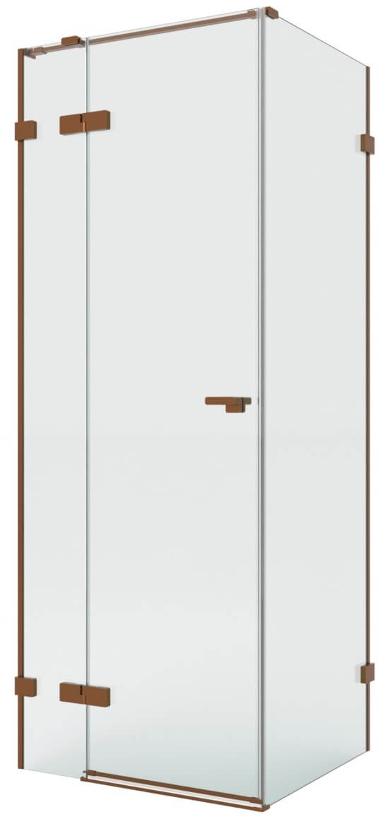 New Trendy Eventa Copper Brushed cabina de ducha 120x90 cm rectangular cobre cepillado/vidrio transparente EXK-8034
