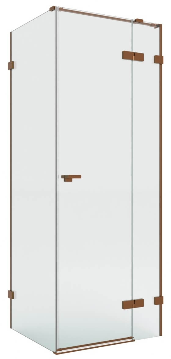 New Trendy Eventa Copper Brushed cabina de ducha 120x90 cm rectangular cobre cepillado/vidrio transparente EXK-8049