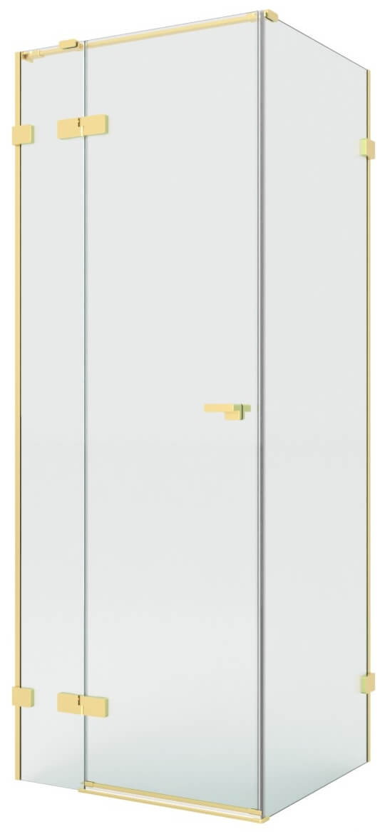 New Trendy Eventa Gold Brushed cabina de ducha 110x80 cm rectangular oro cepillado/vidrio transparente EXK-8245