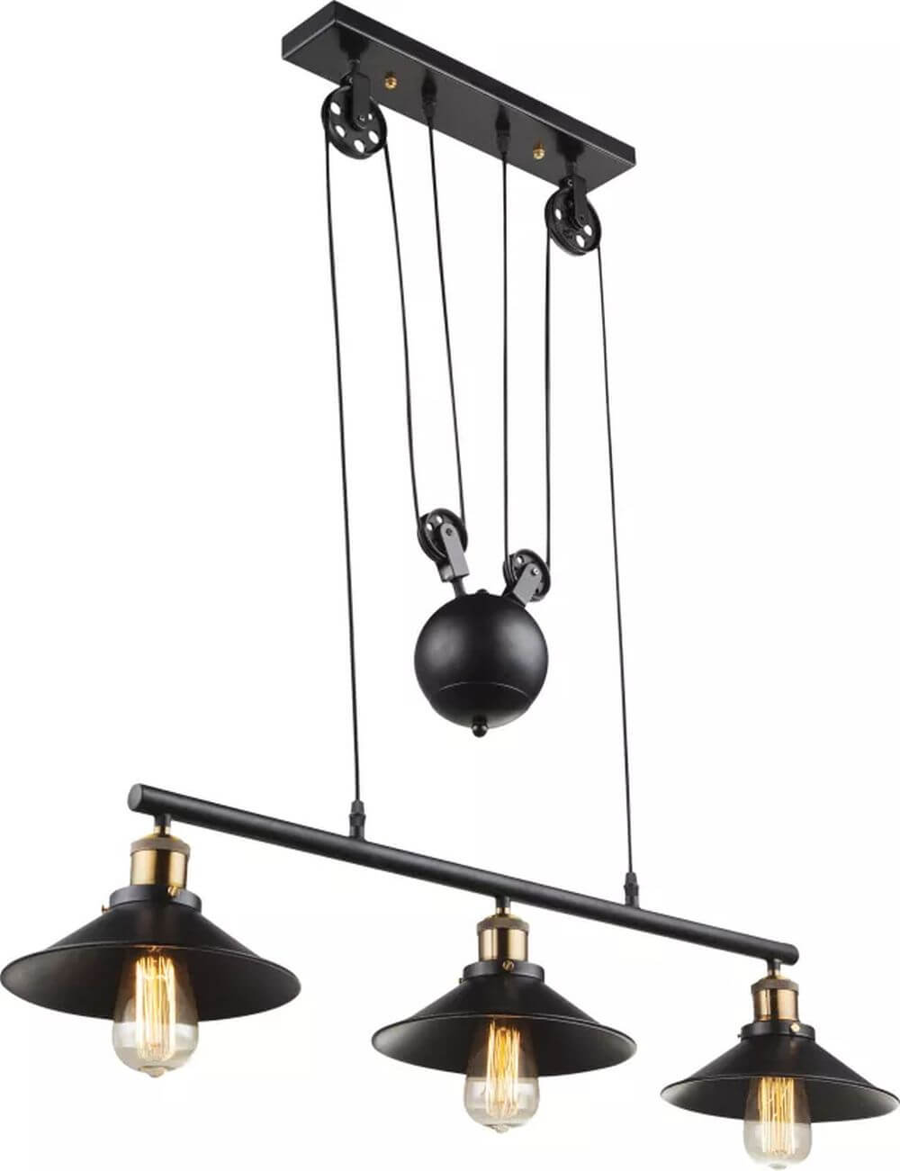 Globo Lighting Lenius lámpara colgante 3x60 W negro-oro 15053-3