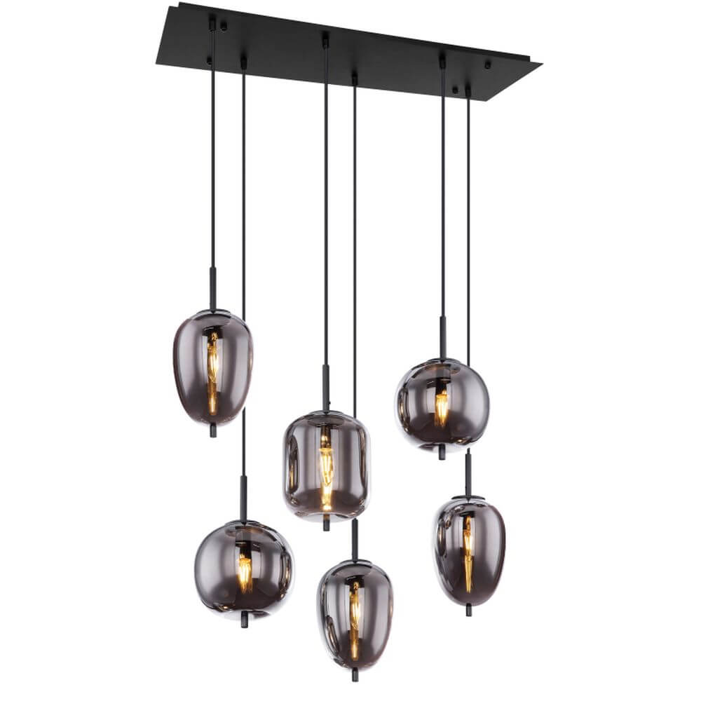Globo Lighting Blacky lámpara colgante 6x40 W negro-humado 15345-6