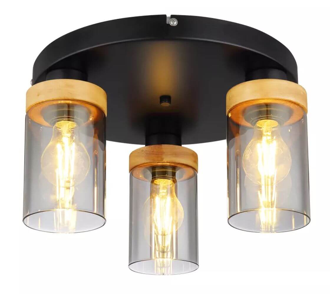 Globo Lighting Finca lámpara de techo 3x40 W negro-ahumado 15557-3D