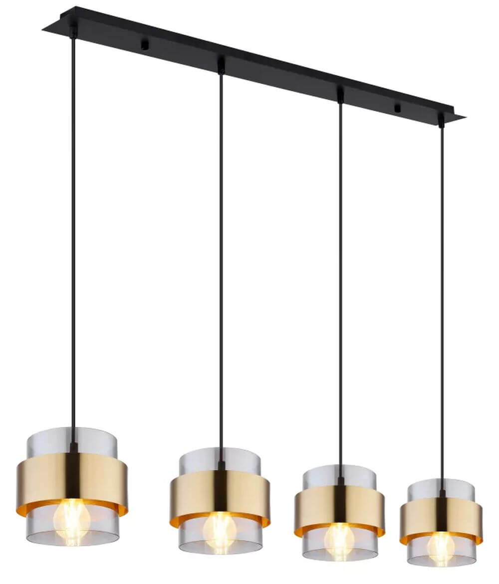 Globo Lighting Milley lámpara colgante 4x60 W negro-oro 15560-4H