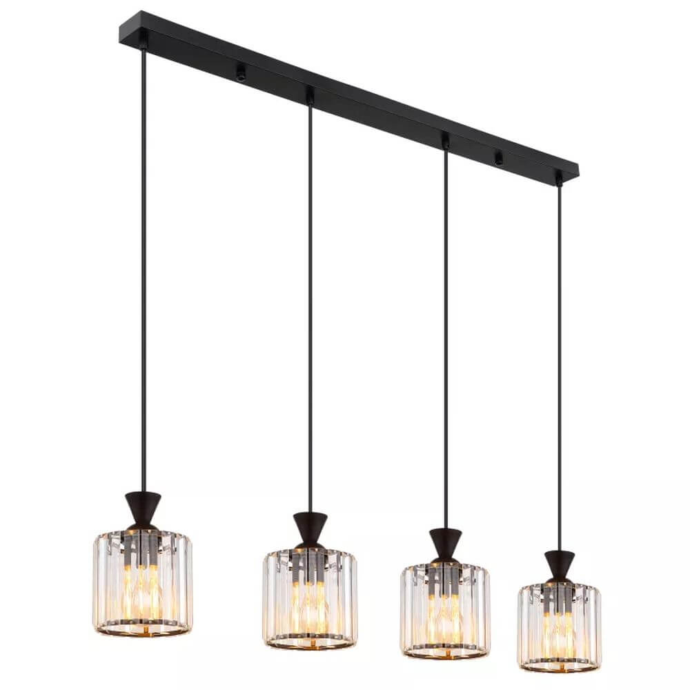 Globo Lighting Jordana lámpara colgante 5x60 W negro-transparente 15742-4