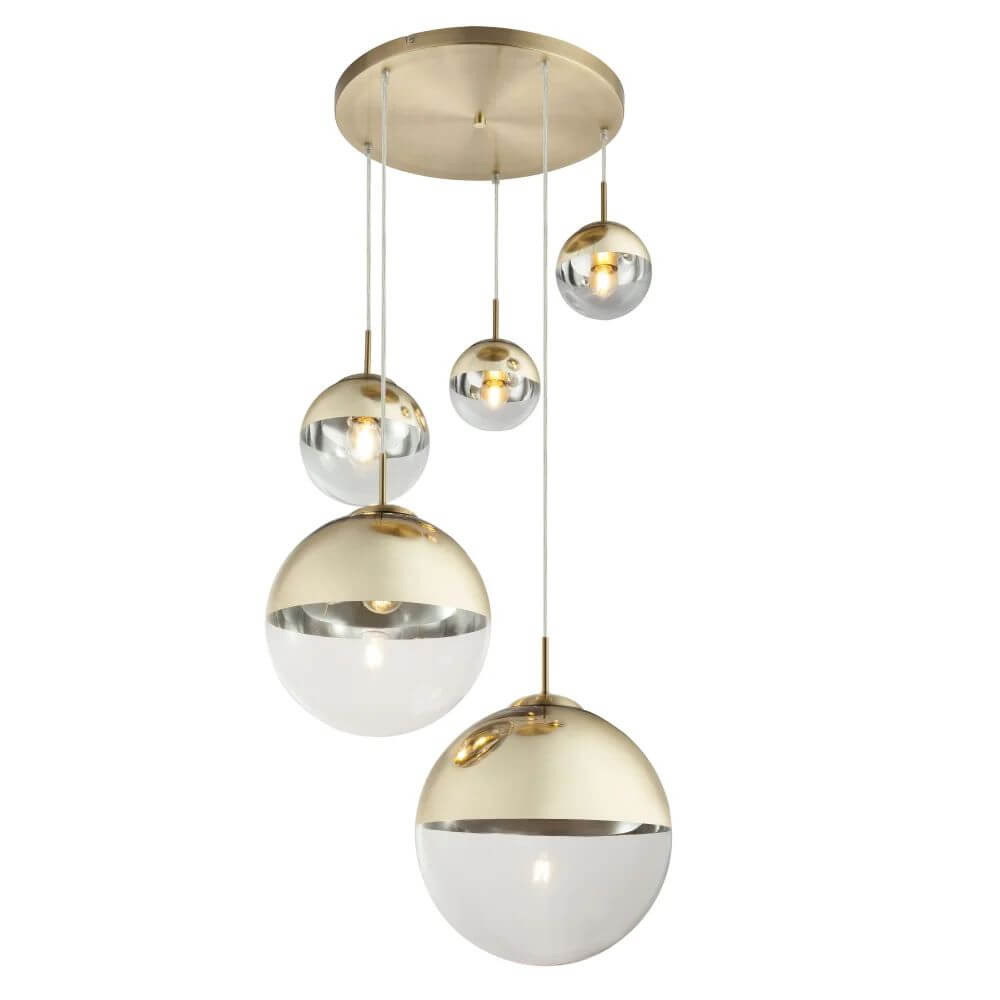 Globo Lighting Varus lámpara colgante 5x40 W transparente-oro 15855-5