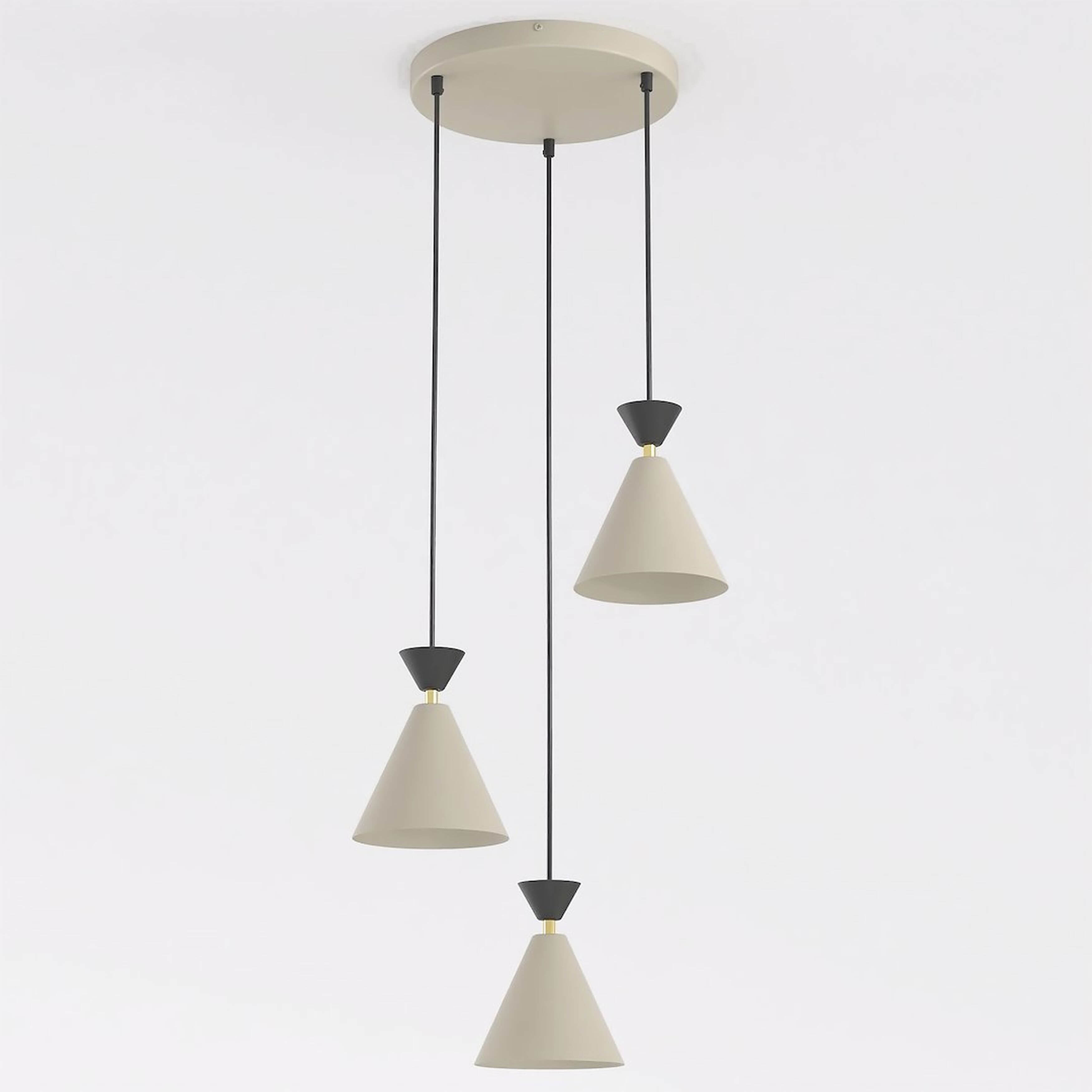 Emibig Klever lámpara colgante 3x10 W negro-beige 1741/3PREM