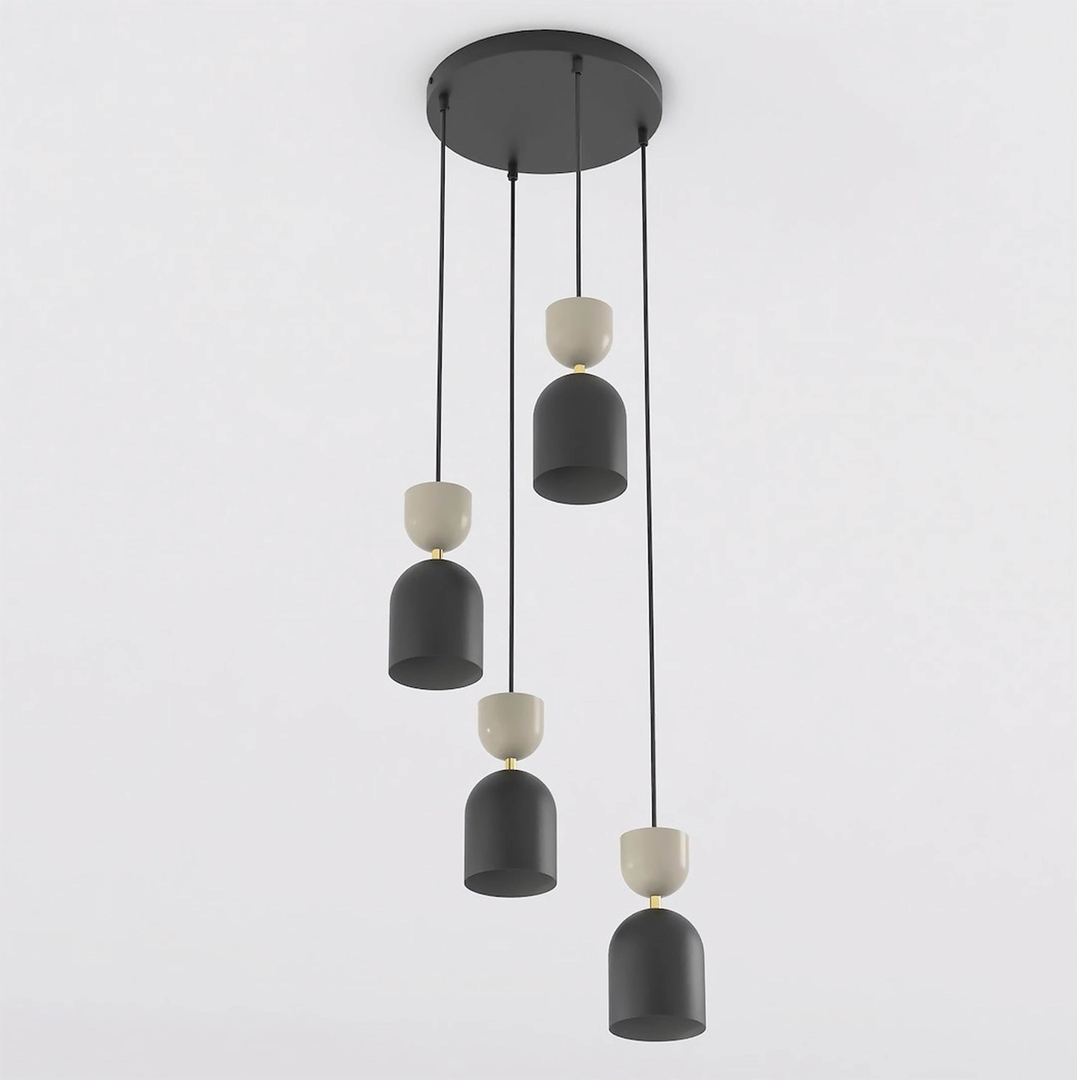 Emibig Gaudi lámpara colgante 4x10 W negro-beige 1738/4PREM