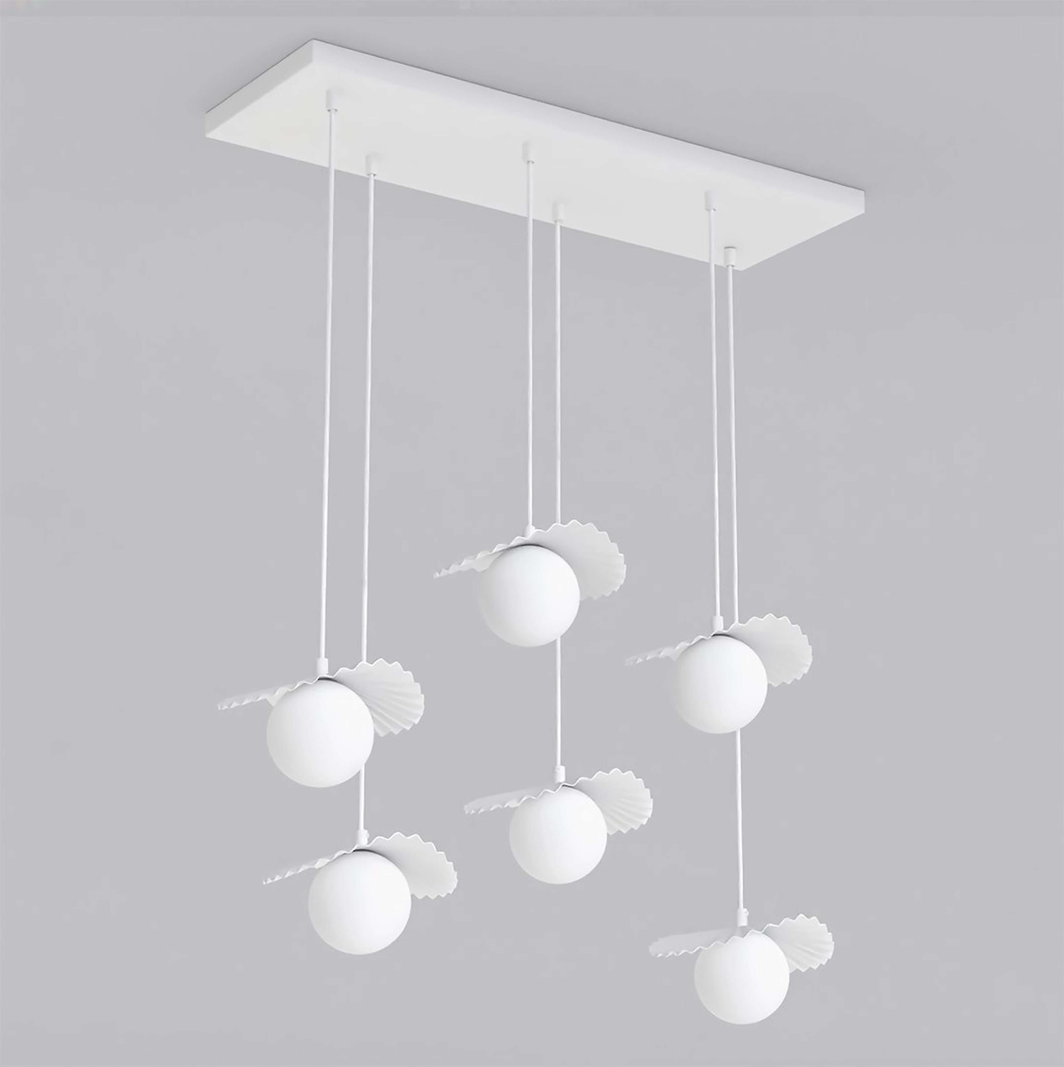 Emibig Flora lámpara colgante 6x8 W blanco-ópalo 1759/6