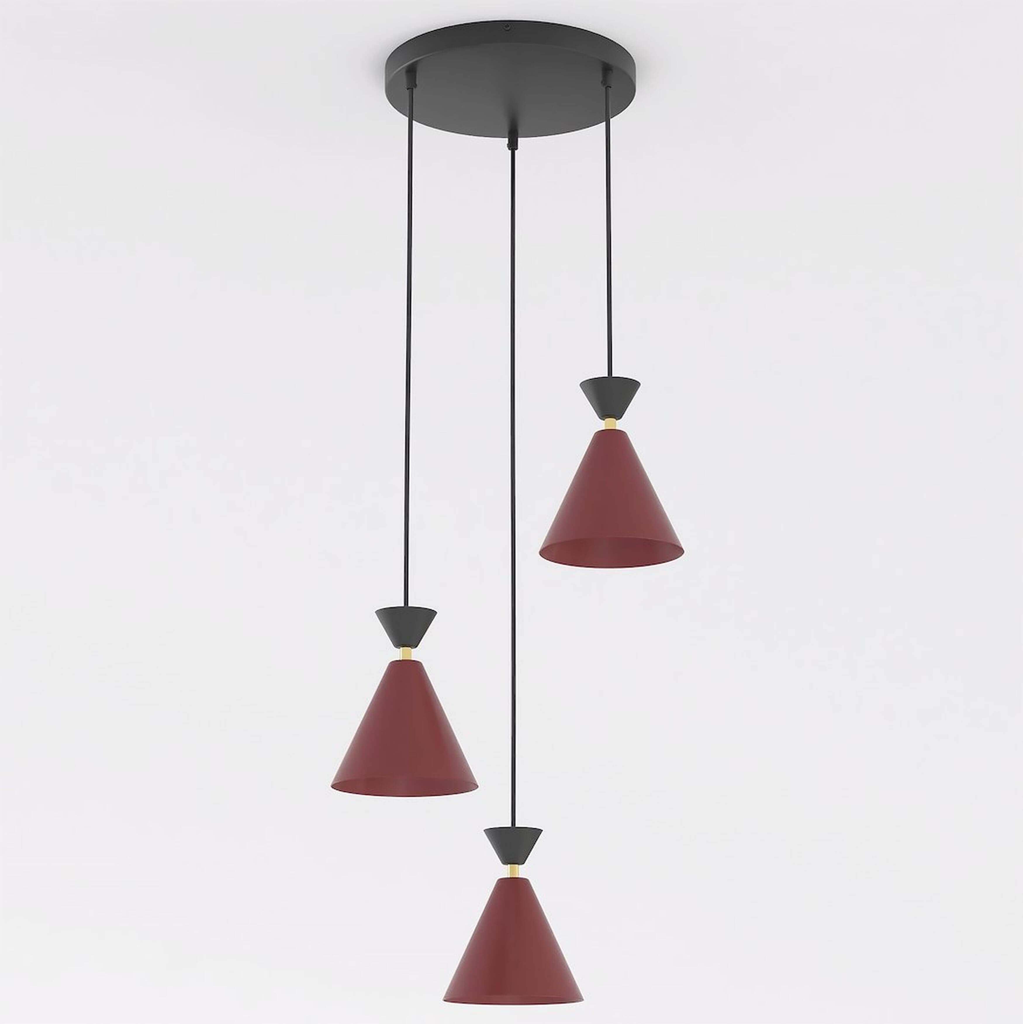 Emibig Klever lámpara colgante 3x10 W negro-rojo 1740/3PREM