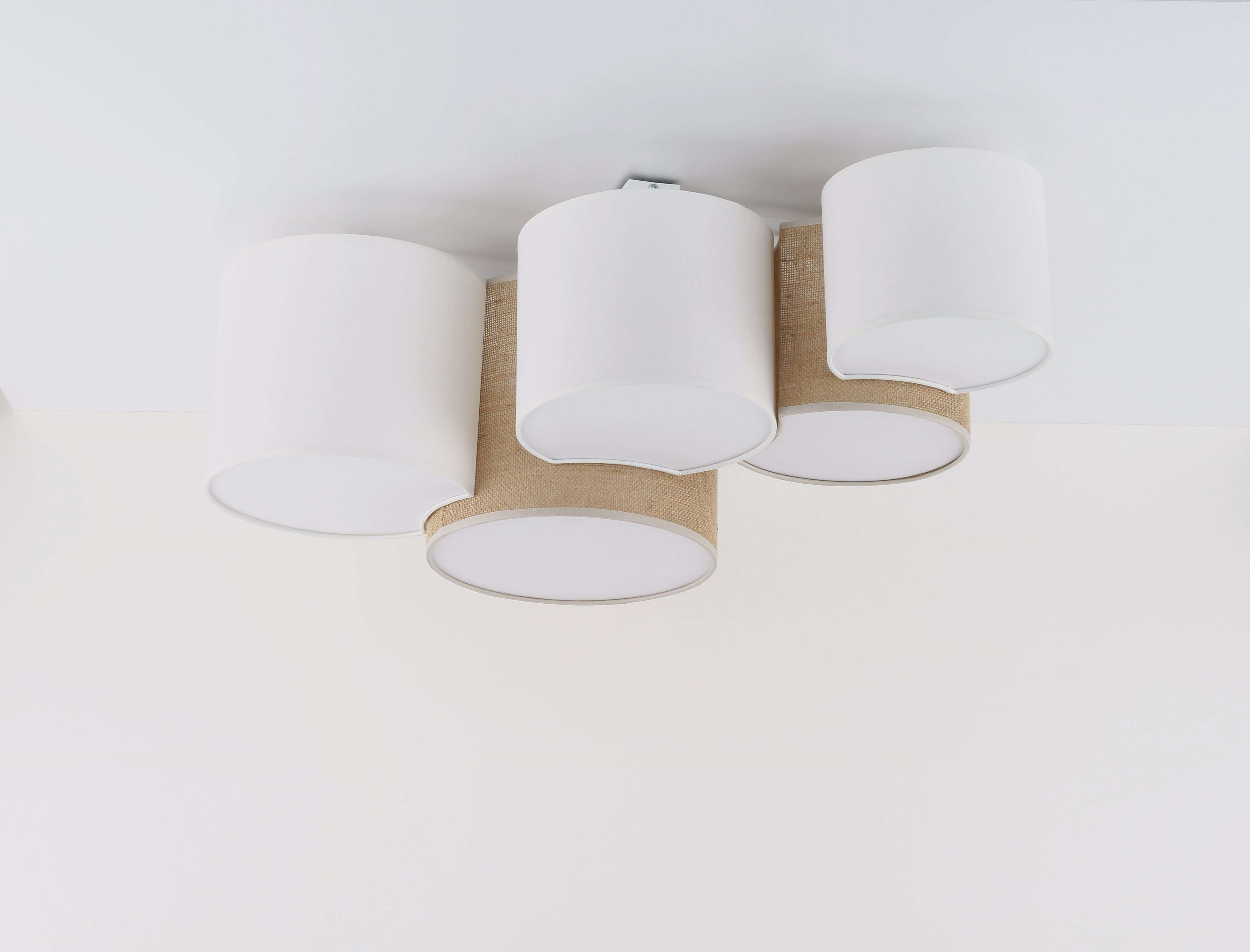 TK Lighting Boho lámpara de techo 5x15 W blanco-marrón 5909