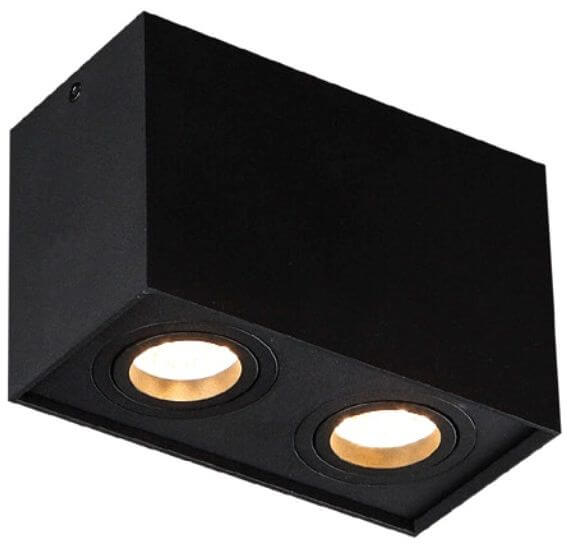 MaxLight Basic Square lámpara de techo 2x50 W negro C0089