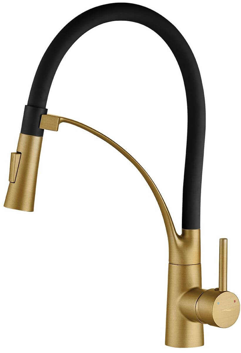 Kuchinox Olor grifo de cocina de pie negro-oro/oro arcaico BKR_G78D