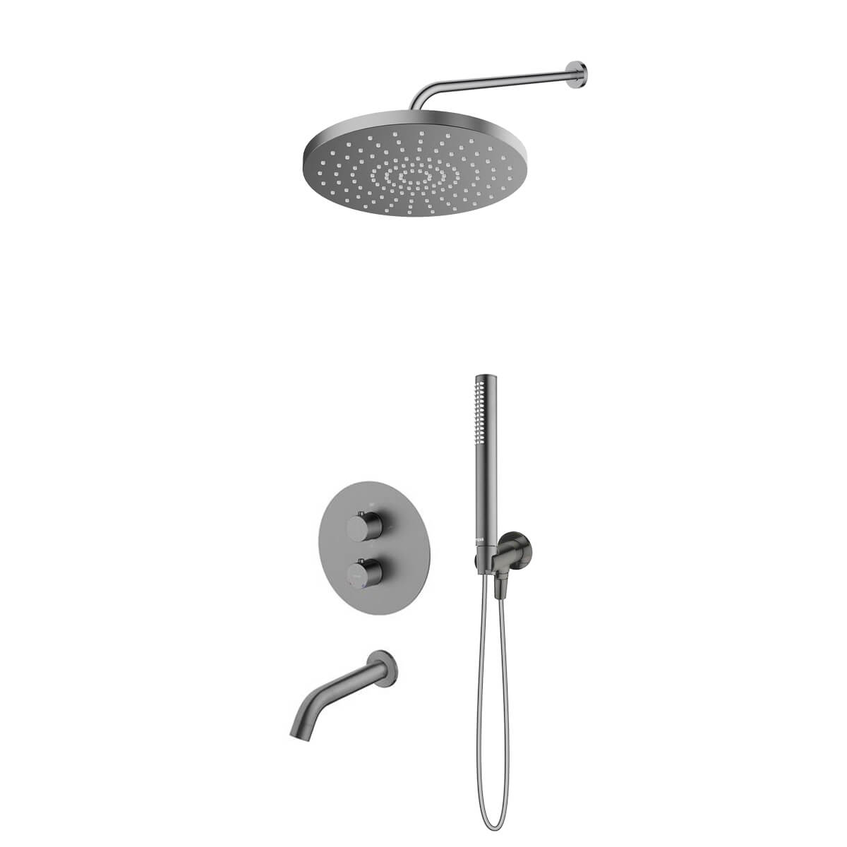 Conjunto grifo de bañera y ducha Oltens Katla 34600400, ducha con efecto lluvia Oltens Alvo 37011400, 39100400, 39402400, 39304400, 37102400, 37200400