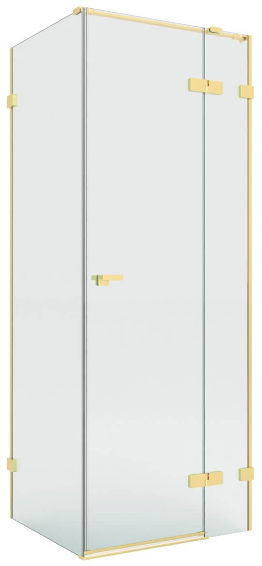 New Trendy Eventa Gold Brushed cabina de ducha 110x80 cm rectangular oro cepillado/vidrio transparente EXK-8290