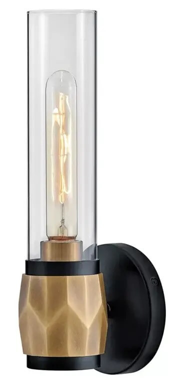 Elstead Lighting Ellison lámpara de pared 1x40 W negro-latón-transparente HK-ELLISON1-BK-HB