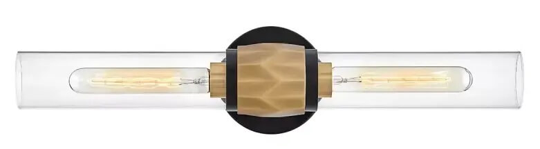 Elstead Lighting Ellison lámpara de pared 2x40 W negro-latón-transparente HK-ELLISON2-BK-HB