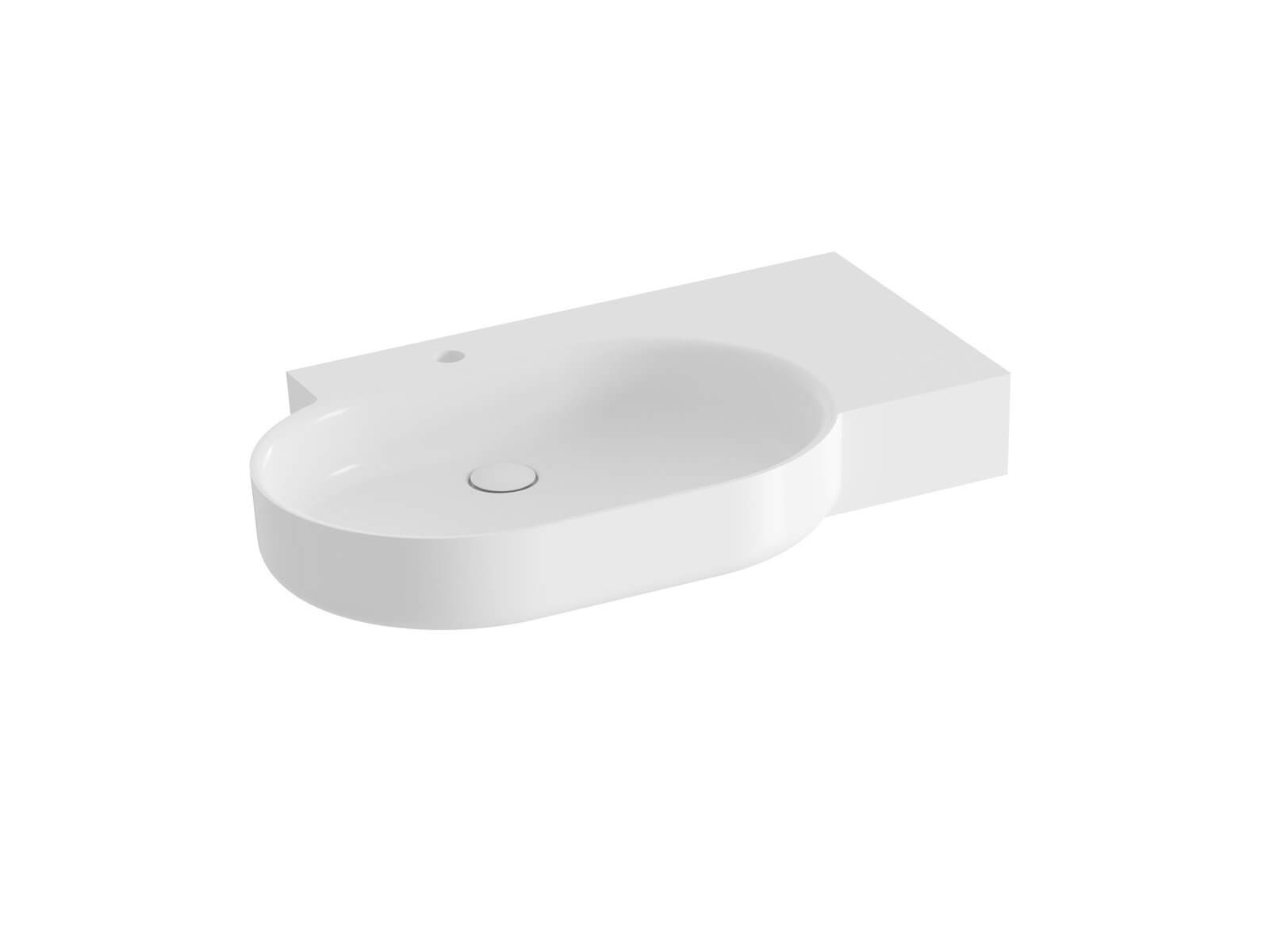 Ravak ARC lavabo 83x52 cm rectangular con encimera blanco brillante XJXP1283001