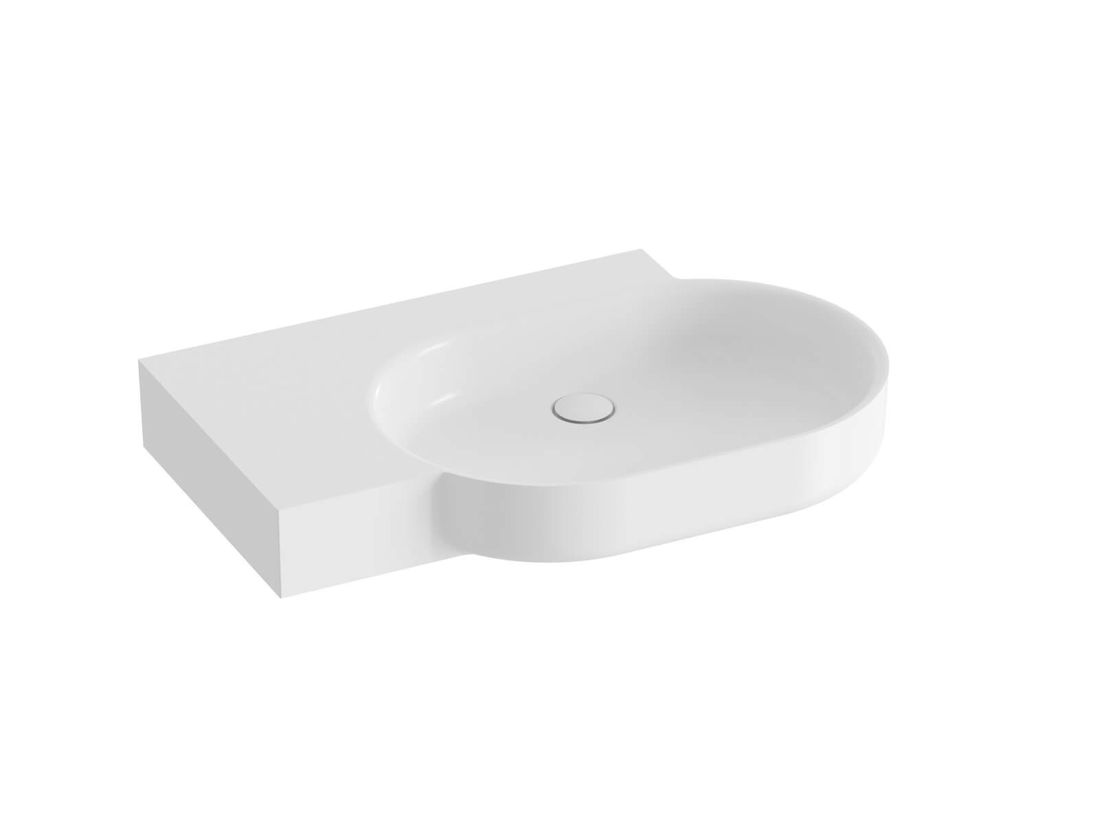Ravak ARC lavabo 83x52 cm rectangular con encimera blanco brillante XJXL1383001