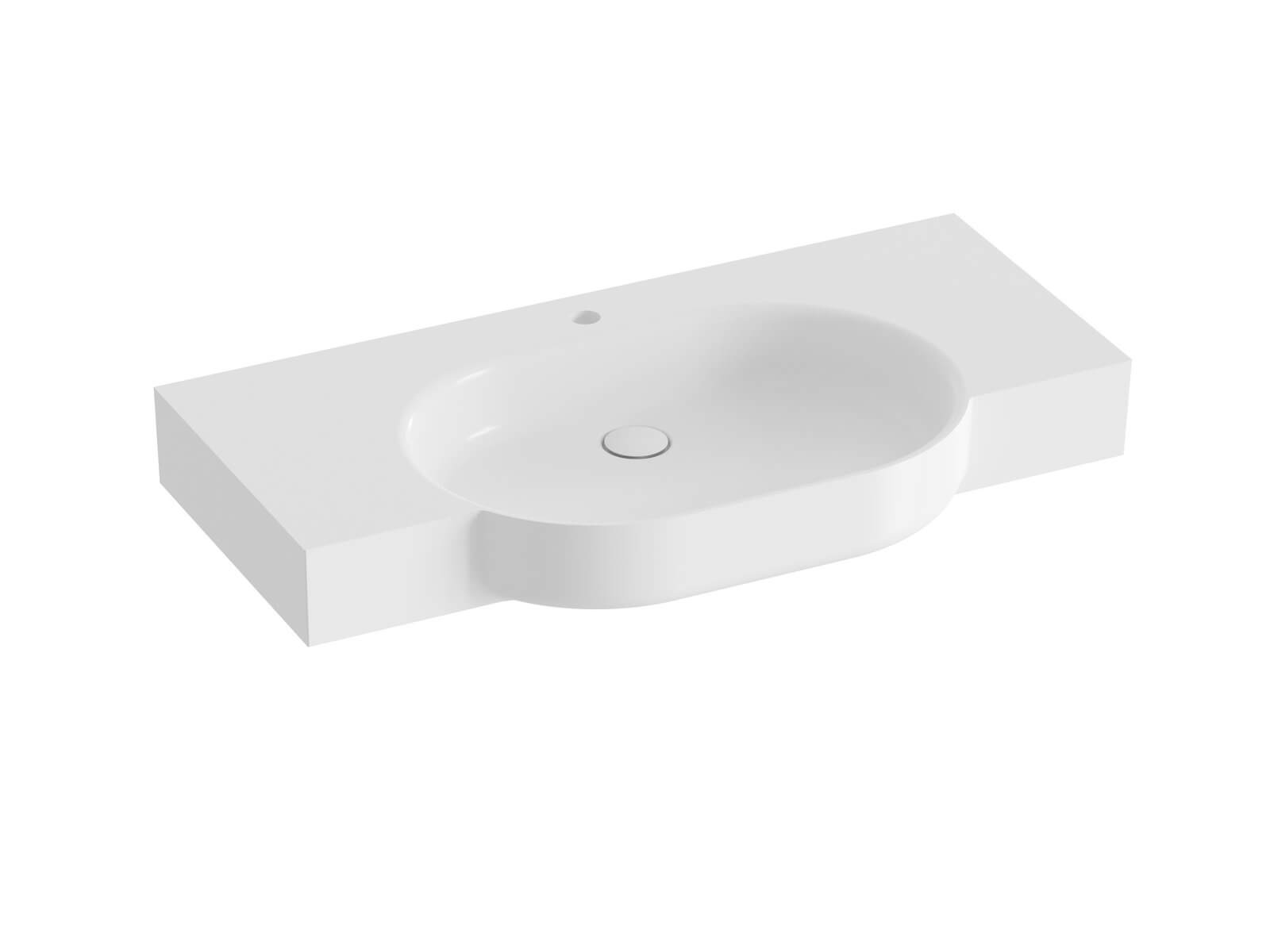Ravak ARC lavabo 100x52 cm rectangular con encimera blanco brillante XJX01210000