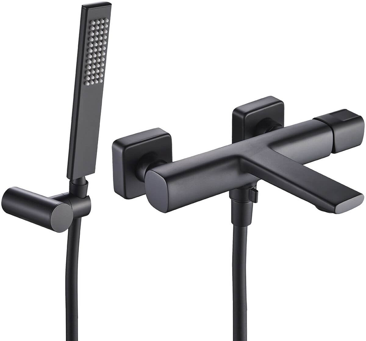 Laveo Tores grifo de bañera y ducha a pared negro BVT_711D