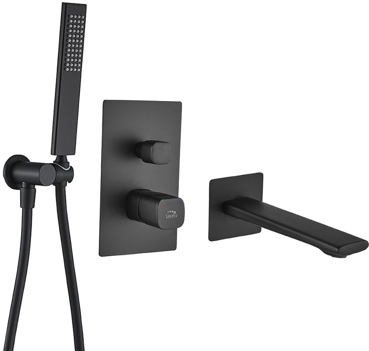 Laveo Tores conjunto de ducha empotrado negro BVT_711P