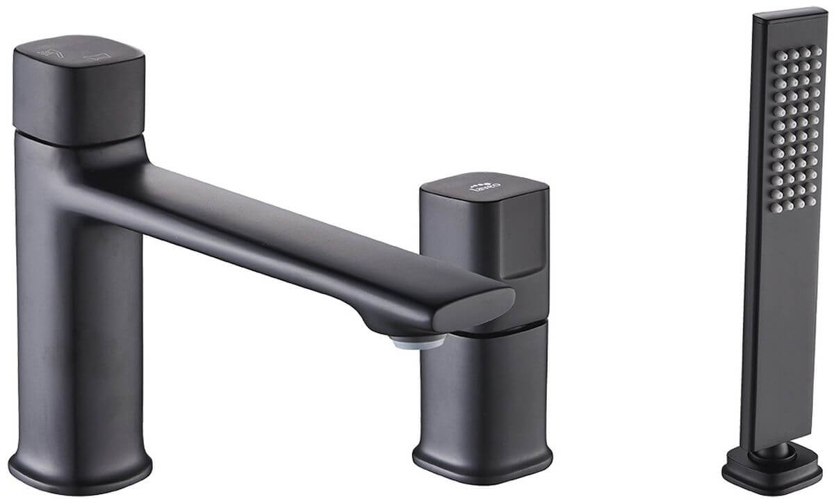 Laveo Tores grifo de bañera y ducha en bañera negro BVT_713D