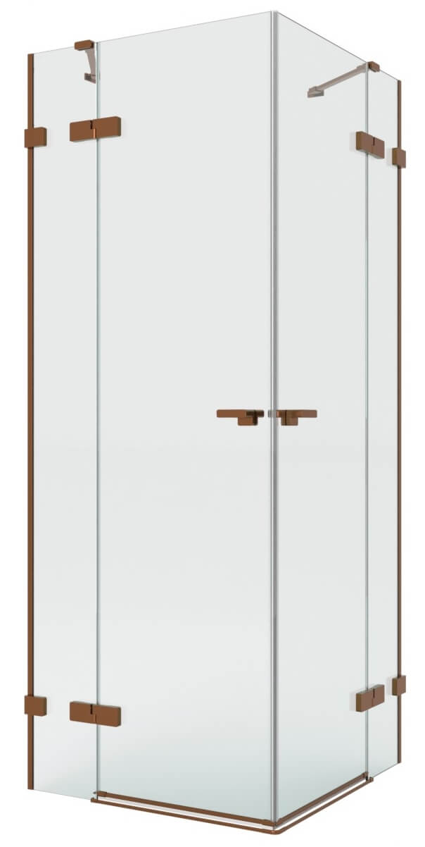 New Trendy Eventa Copper Brushed cabina de ducha 120x110 cm rectangular cobre cepillado/vidrio transparente EXK-8087