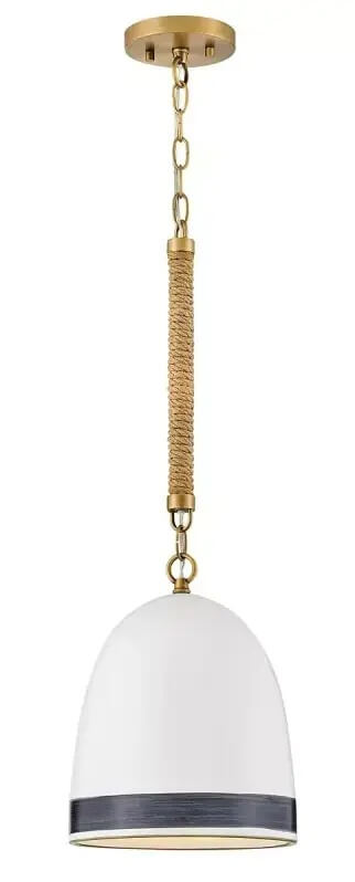 Elstead Lighting Nash lámpara colgante 1x60 W blanco-latón HK-NASH-P-HB