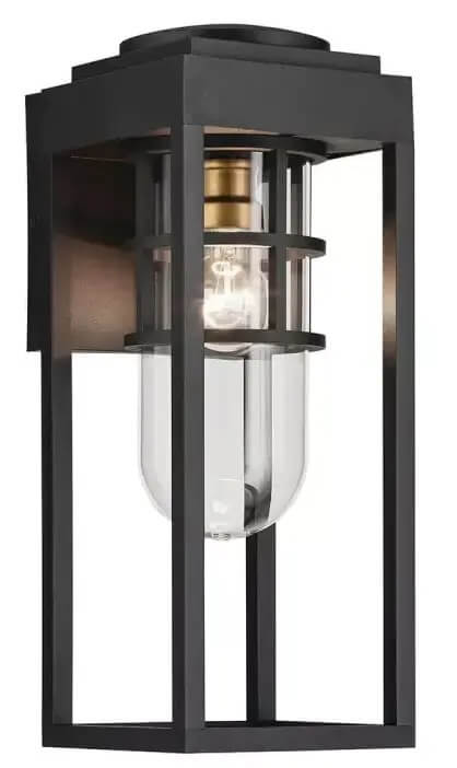 Elstead Lighting Hone lámpara de pared para exteriores 1x60 W negro-transparente KL-HONE-S-BKT