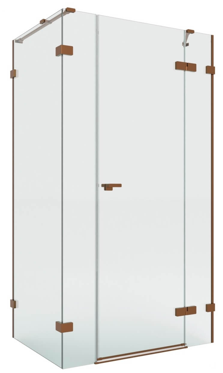 New Trendy Eventa Copper Brushed cabina de ducha 150x80 cm rectangular cobre cepillado/vidrio transparente EXK-8098