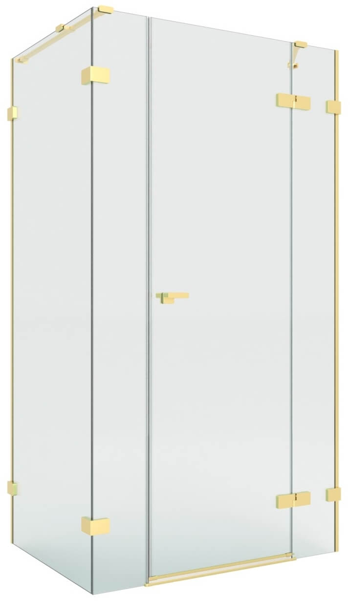 New Trendy Eventa Gold Brushed cabina de ducha 150x80 cm rectangular oro cepillado/vidrio transparente EXK-8331