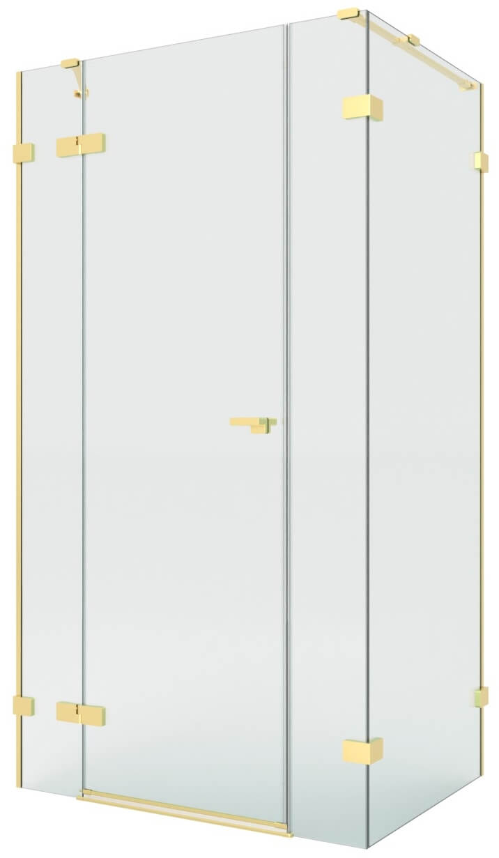 New Trendy Eventa Gold Brushed cabina de ducha 110x90 cm rectangular oro cepillado/vidrio transparente EXK-8332