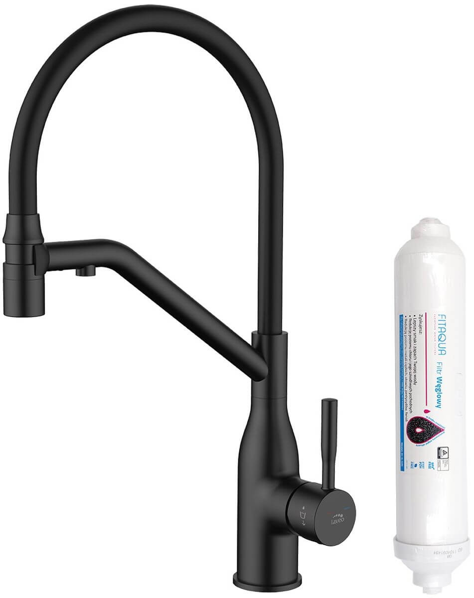 Laveo Colina 2.0 grifo de cocina con filtro de pie negro BC2BB78D